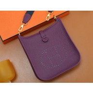 Hermes III TPM Evelyne Bag In Original Togo Leather with Gold/Silver Hardware anemone(Full Handmade)