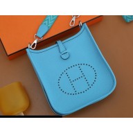 Hermes III TPM Evelyne Bag In Original Togo Leather with Gold/Silver Hardware blue du nord(Full Handmade)
