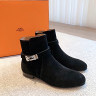 Hermes Neo Ankle Boots in suede leather black 2023