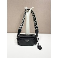 PRADA Nappa antique leather multi-pocket shoulder bag 1BH198 black 2023