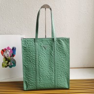 PRADA Medium antiqued nappa leather tote bag 1BG587 GREEN 2023