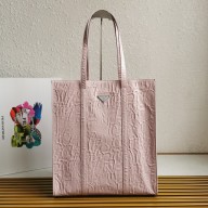 PRADA Medium antiqued nappa leather tote bag 1BG587 PINK 2023