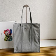 PRADA Medium antiqued nappa leather tote bag 1BG587 GRAY 2023