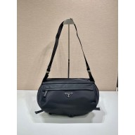 prada Re-Nylon and Saffiano leather shoulder bag 2vh991 black 2023