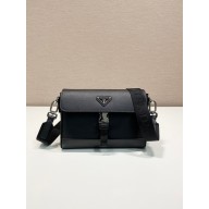 PRADA BLACK Saffiano leather SHOULDER BAG 2VD044 2023