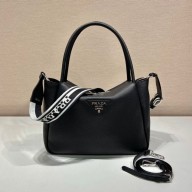 PRADA Large leather handbag 1BC170 BLACK 2023