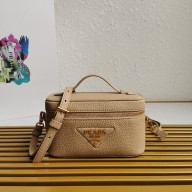 PRADA Leather mini-bag 1BH202 beige 2023