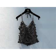 CHANEL Printed Stretch Jersey Black & White top P78611 2025