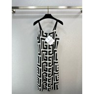 Balmain logo printed JERSEY DRESS white/black 2023