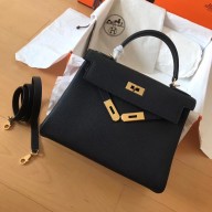Hermes Kelly 28cm/32cm Bag In Original togo Leather With Gold/Sliver Hardware black