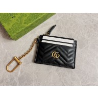gucci GG Marmont keychain wallet 627064 BLACK 2022