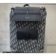 Dior Oblique Jacquard and Black Grained Calfskin Motion Backpack Bag 2022
