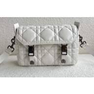 Dior Small Diorcamp Bag White in Macrocannage Calfskin 2022