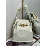 dior white Saddle CD-Embossed Calfskin Medium C'est Bag 2023