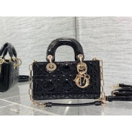 dior Lady D-Joy Micro Bag in patent leather black 2023