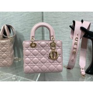 Lady Dior Small Bag in Cannage Lambskin pink 2023
