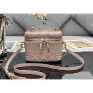 Dior Small Diortravel Vanity Case Bag in Cannage Lambskin nude 2023