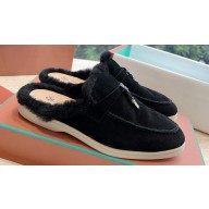 Loro Piana Charms Walk Babouche Suede slipper Fur Women/Men Loafers 07