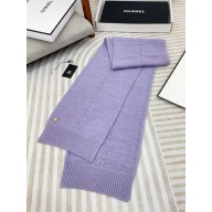 CHANEL purple KNITTED SCARF P77570 2024B