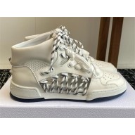 Dior White Calfskin with Two-Tone Laces First High-Top Sneaker 2025
