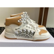 Dior white and beige Calfskin with Two-Tone Laces First High-Top Sneaker 2025