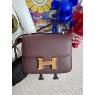Hermes Constance 18 in original Epsom Leather rouge sellier with Gold Hardware
