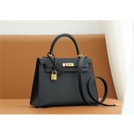 Hermes Kelly 25cm Bag noir in epsom leather With gold Hardware (full handmade)