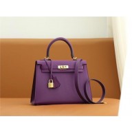 Hermes Kelly 25cm Bag anemone in epsom leather With gold Hardware (full handmade)