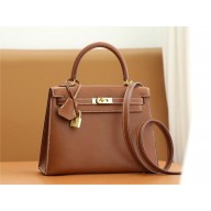 Hermes Kelly 25cm Bag natural in barenia leather With gold Hardware (full handmade)