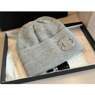 chanel logo knitted Beanie 08 2024 