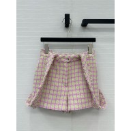 CHANEL Cotton Tweed  Pink & Light Green shorts P79407 2025