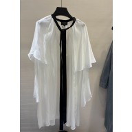 CHANEL silver Embroidered Glittered Guipure top P79318 2025