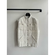 CHANEL Glittered Tweed  Ecru & Beige vest P79312 2025