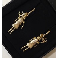 Chanel Coco Vintage Robot Pendant Earrings Gold/Crystal 2018