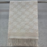 FENDI Beige wool and cashmere karl SCARF 2022