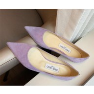 Jimmy Choo Heel 1cm Love Pointy Toe flats suede purple