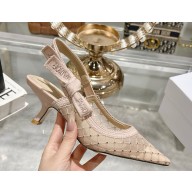 Dior Capture Slingback pump beige mesh with crystal heel 4.5cm 2025