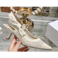 Dior Capture Slingback pump white mesh with crystal heel 4.5cm 2025