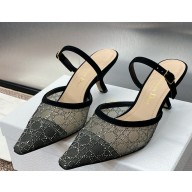 Dior Capture Slingback mule black mesh with drill heel 6.5cm 2025