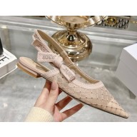 Dior Capture Slingback flat beige mesh with crystal  2025