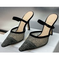 Dior Capture Slingback mule black mesh with drill heel 9.5cm 2025