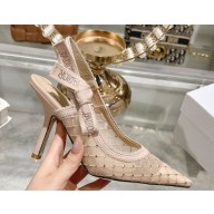 Dior Capture Slingback pump beige mesh with crystal heel 8.5cm 2025