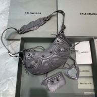 Balenciaga WOMEN'S LE CAGOLE XS SHOULDER BAG IN GRAY
