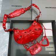 Balenciaga WOMEN'S LE CAGOLE XS SHOULDER BAG IN RED