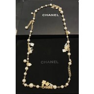 Chanel Pearl Bottle Sweater Long Necklace A53209 Gold/White 2018