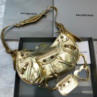 Balenciaga WOMEN'S LE CAGOLE SMALL SHOULDER BAG IN GOLD
