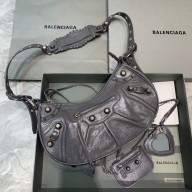 Balenciaga WOMEN'S LE CAGOLE SMALL SHOULDER BAG IN GRAY