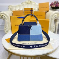 louis vuitton denim CAPUCINES MM bag M59430