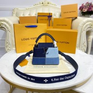 louis vuitton denim mini CAPUCINES bag M59430 