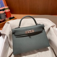 Hermes Mini Kelly II Handbag vert amanda original epsom leather